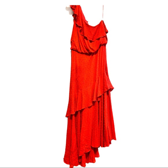 WAYF Red Ruffle “Erika” dress sz Large EUC - Picture 7 of 7